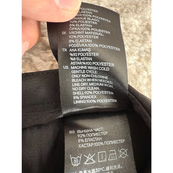 H&M Size 10 Colorblock Casual Stretch Mini A Line Skirt Navy Black Zip - Picture 8 of 9